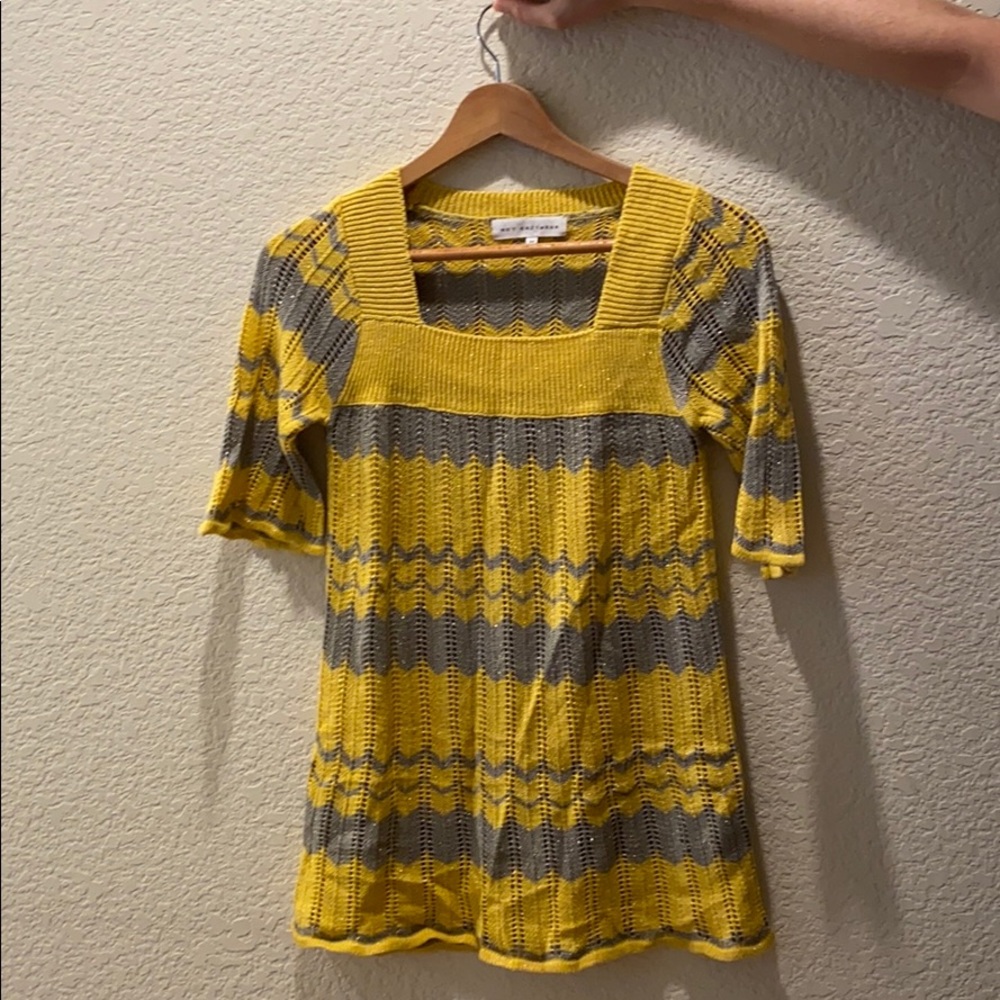 Yellow and Grey Knitted top